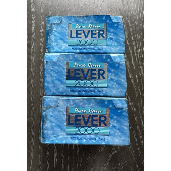 Lever 2000 PURE RAIN Bar Soap Blue Vintage 1996 Factory Sealed NOS Lot of 3 - Picture 8 of 9